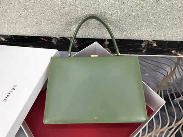 Replica Discount Green Celine Clasp Distressed Leather Tote Bag